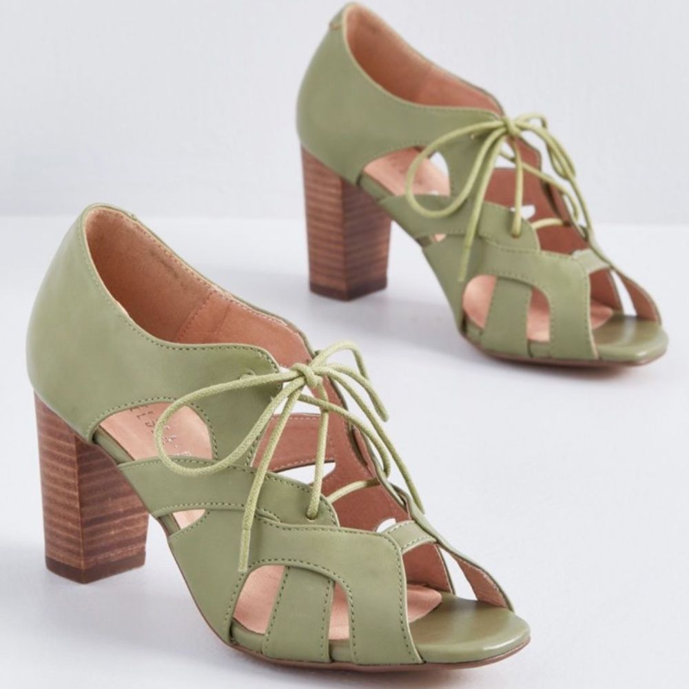 ModCloth Chelsea Crew Olive Cutout Heels